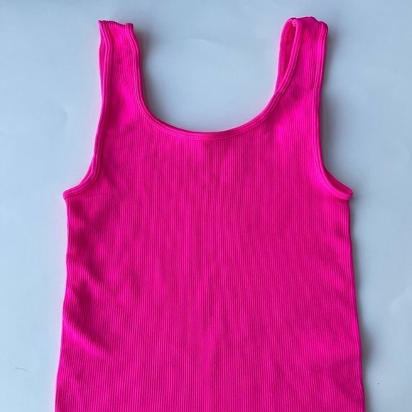 Hot Pink Stretchable Ribbed Tank Top - Picture 7 of 9